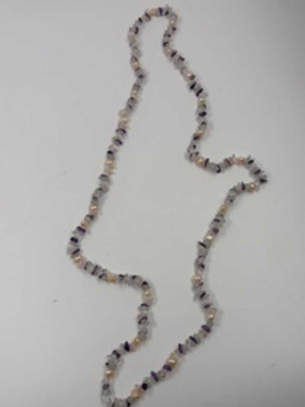 Bohemian-Style Gemstone Necklace with Amethyst, Crystal and Freshwater Pearls